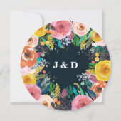 Probe des gestrichenen Blumenkranzes Einladung (Rückseite)