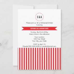 Probe des Musters für rote und weiße Streifen Einladung