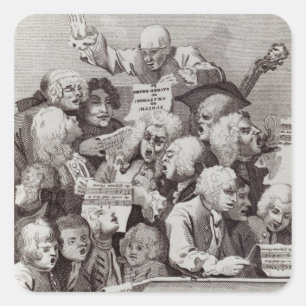 Probe des Oratorio von Judith, 1734 Quadratischer Aufkleber