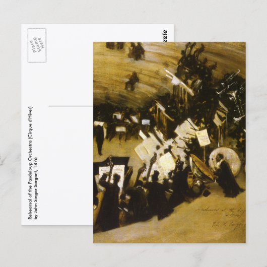Probe des Pasdeloup Orchestra durch JS Sargent Postkarte (Vorne/Hinten)