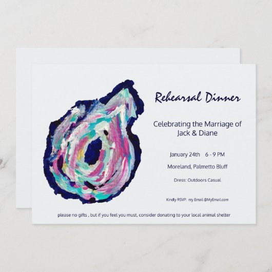 Probe Diiner/Oyster Roast Party Einladung (Vorne/Hinten)