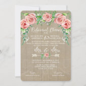 Probe Dinn BOHO Blume Kronen Babys Atemstall Einladung (Vorderseite)