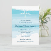 Probe Dinner Beach Hochzeit Einladung (Stehend Vorderseite)