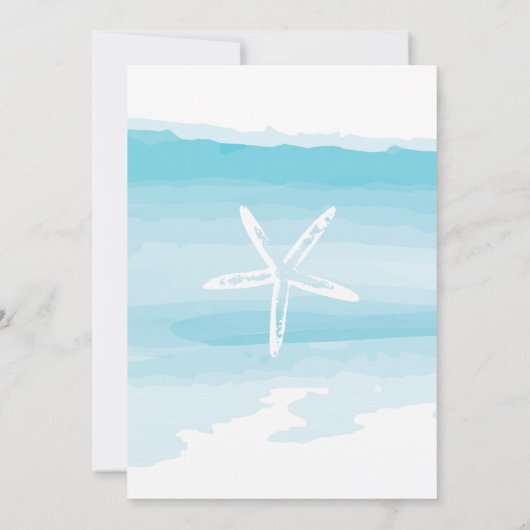 Probe Dinner Beach Hochzeit Einladung (Rückseite)