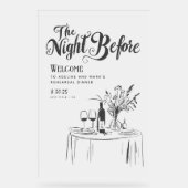 Probe Dinner Begrüßung Handzeichen Funky Acrylschild (Vorderseite)