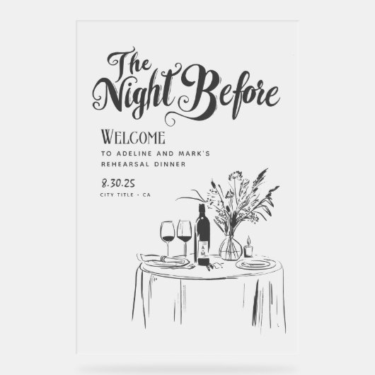 Probe Dinner Begrüßung Handzeichen Funky Acrylschild (Vorderseite)