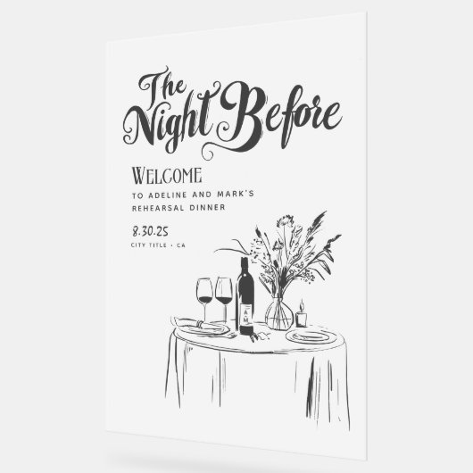 Probe Dinner Begrüßung Handzeichen Funky Acrylschild (Winkel)