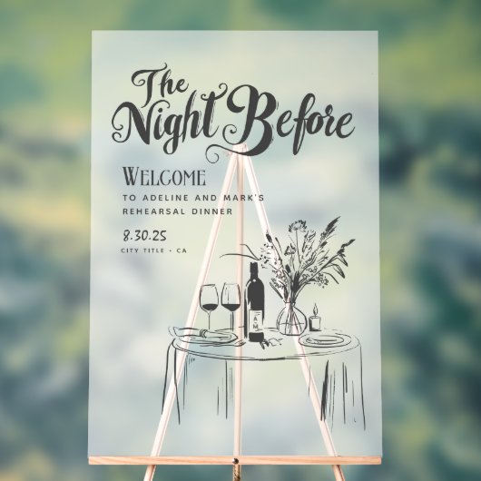 Probe Dinner Begrüßung Handzeichen Funky Acrylschild (Neutral)