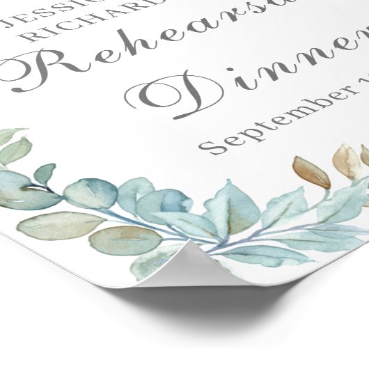 Probe Dinner Begrüßung Plakatunterschrift Poster (Ecke)