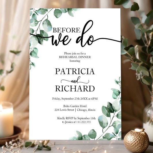 Probe Dinner bevor wir Grün machen Einladung