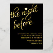 Probe Dinner Black & Gold Hochzeit Einladung (Vorderseite)
