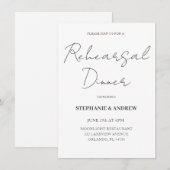 Probe Dinner Black & White Wedding Einladung (Vorne/Hinten)