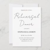 Probe Dinner Black & White Wedding Einladung (Vorderseite)