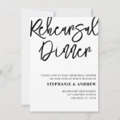 Probe Dinner Black & White Wedding Einladung (Vorderseite)