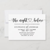 Probe Dinner Black & White Wedding Einladung (Vorderseite)