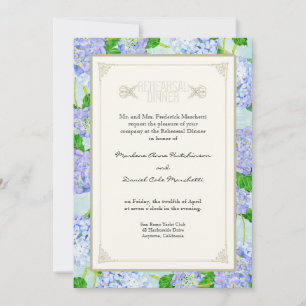 Probe Dinner - Blue Hydrangea Lace Floral Einladung