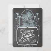 Probe Dinner Blue Mason Jar Chalkboard Hochzeit Einladung (Vorderseite)