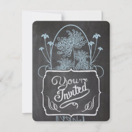 Probe Dinner Blue Mason Jar Chalkboard Hochzeit Einladung