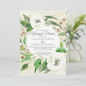 Probe Dinner BOHO Eukalyptus Samen Holzreath Einladung (Stehend Vorderseite)