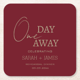 Probe Dinner Burgund Hochzeit eines Tages Rechteckiger Pappuntersetzer