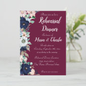 Probe Dinner burgundy Elegante Einladung (Stehend Vorderseite)