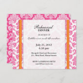 Probe-Dinner-Card für Damaskus, Rosa und Orange Einladung (Vorne/Hinten)