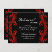 Probe Dinner Card Rot und Schwarz Swirt Einladung (Vorne/Hinten)