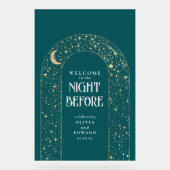 Probe Dinner Celestial Aquamarin Willkommen Acrylschild (Vorderseite)