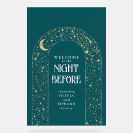 Probe Dinner Celestial Aquamarin Willkommen Acrylschild