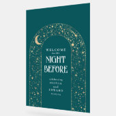 Probe Dinner Celestial Aquamarin Willkommen Acrylschild (Winkel)