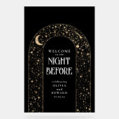 Probe Dinner Celestial Black Willkommen Acrylschild (Vorderseite)