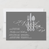 Probe Dinner Classic Scrolls 2 Hochzeiten Einladun Einladung (Vorderseite)