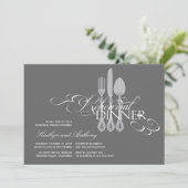 Probe Dinner Classic Scrolls 2 Hochzeiten Einladun Einladung (Stehend Vorderseite)