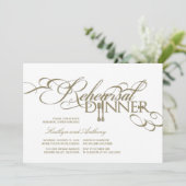 Probe Dinner Classic Scrolls Hochzeit Einladung (Stehend Vorderseite)