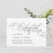 Probe Dinner Classic Scrolls Hochzeit Einladung (Stehend Vorderseite)