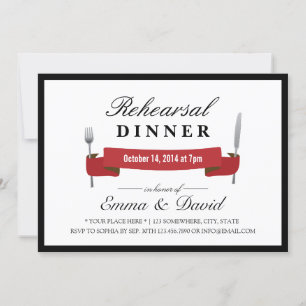 Probe Dinner Classy Red Banner Minimalistisch Einladung