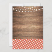 Probe Dinner Cutlery Roter Karo Rustikale Einladun Einladung (Rückseite)
