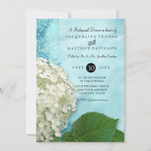 Probe Dinner Damask White Hydrangea Hochzeit Einladung