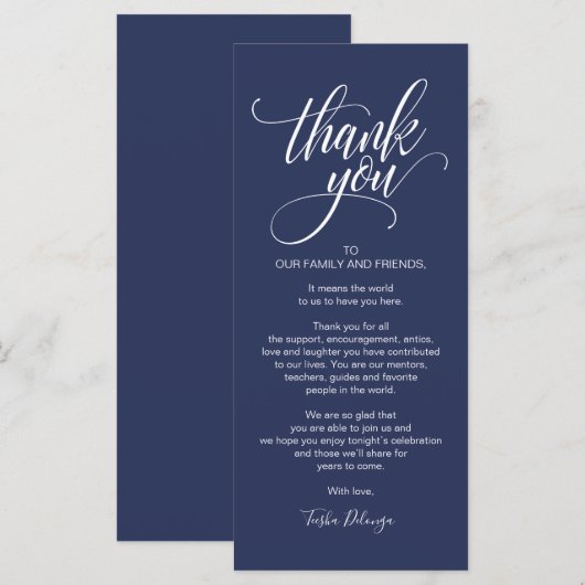 Probe Dinner Danke, dass Sie die Karte setzen (Vorne/Hinten)