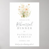Probe-Dinner der klassischen Blush Wildblume Willk Poster (Vorne)