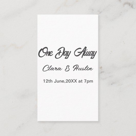 Probe Dinner Einen Tag vor dem Namen da (Vorderseite)