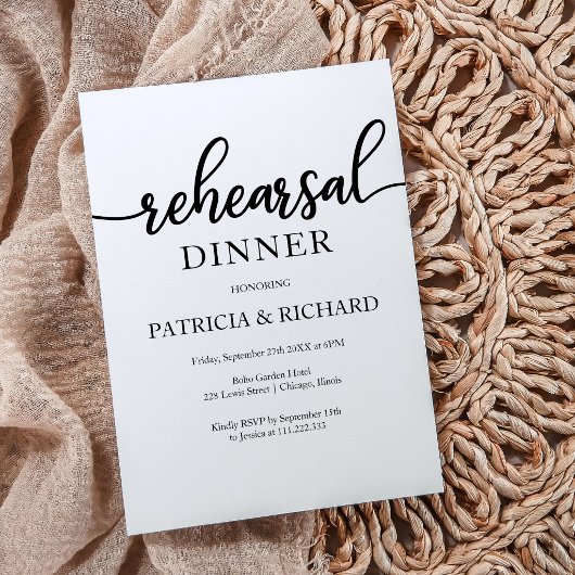 Probe Dinner Einfach Chic Calligraphie Einladung