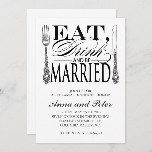 Probe Dinner Einladung (Vorne/Hinten)