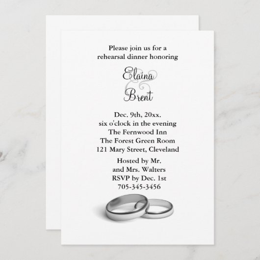 Probe Dinner Einladung (Vorne/Hinten)