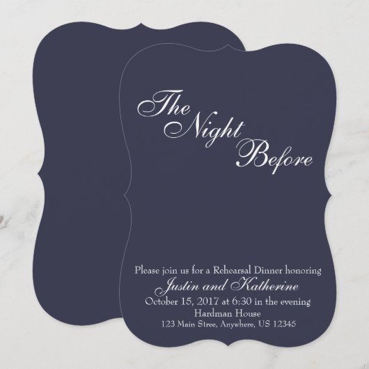 Probe Dinner Einladung (Vorne/Hinten)