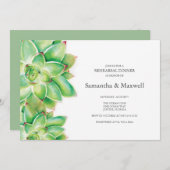 PROBE Dinner Einladung, Aquarellfarben Sukkulent Einladung (Vorne/Hinten)