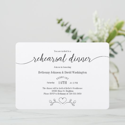 Probe Dinner Einladung auf Kraft Papier (Stehend Vorderseite)