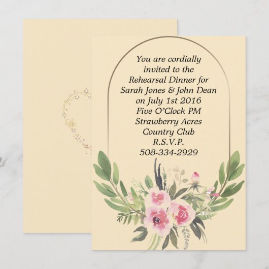 Probe Dinner Einladung einfach (Vorne/Hinten)