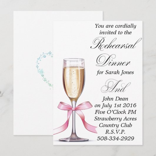 Probe Dinner Einladung einfach (Vorne/Hinten)