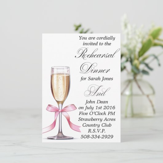 Probe Dinner Einladung einfach (Stehend Vorderseite)